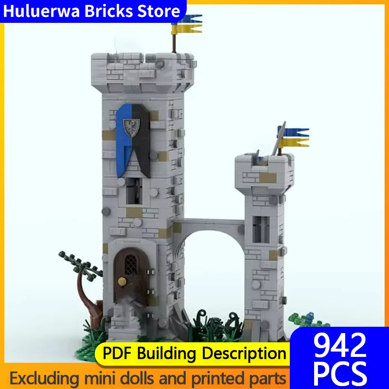 Medieval Castle Model MOC Building Bricks Black Hawk Defense Tower Modular Technology Gifts Holiday Assemble Children Toys Suit