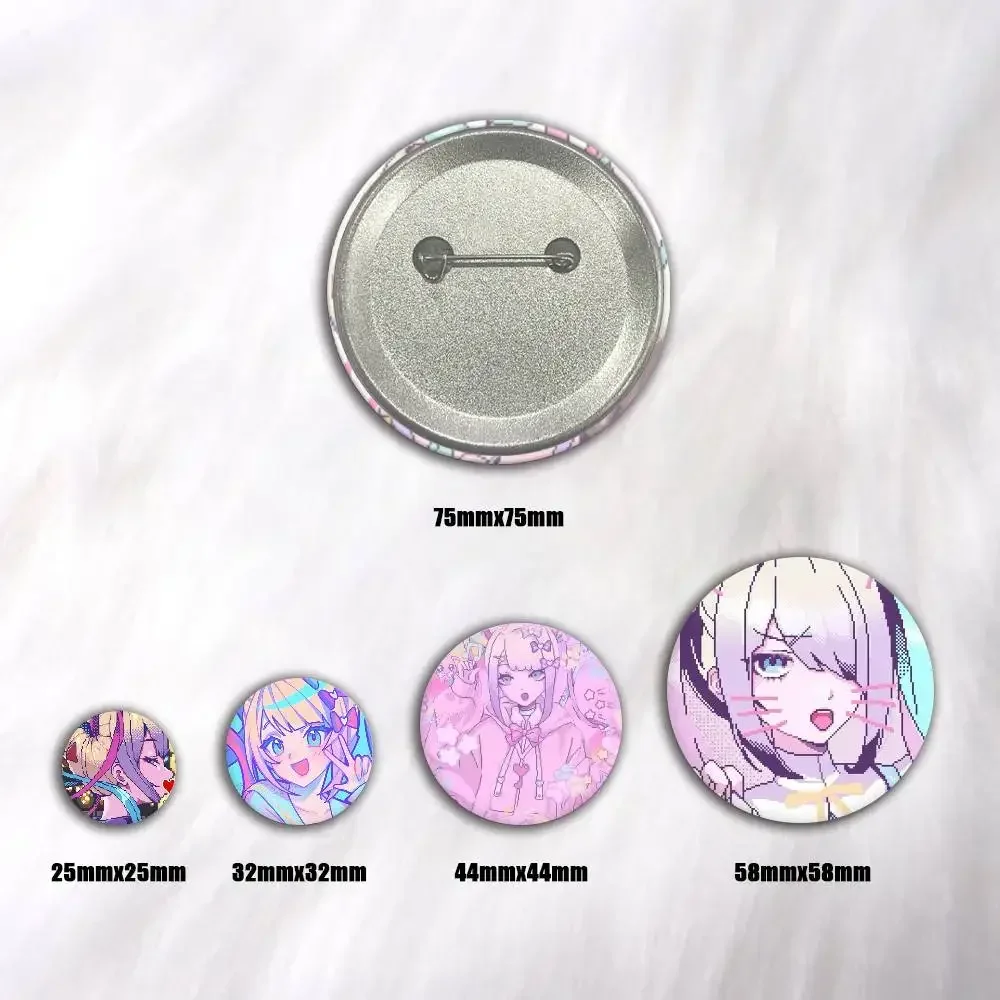A-Needy Streamer Overload KAngel Tinplate Art Badges Button Round Creative Pin Brooch Badge Bag Decor Accessories Fans Collect