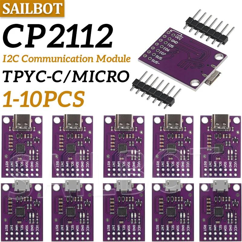 Плата отладки CP2112, модуль связи USB-SMBus I2C 2.0, комплект оценки MicroUSB 2112 для модуля датчика CCS811 для Arduino Плата отладки CP2112, модуль связи USB-SMBus I2C 2.0, комплект оценки MicroUSB 2112 для модуля датчика CCS811 для Arduino