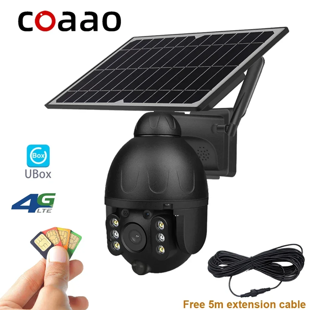 IP Camera Outdoor 3MP Surveillance 4G GSM SIM with 8W Solar Panel Metal Enclosure Video CCTV Security Protection UBOX