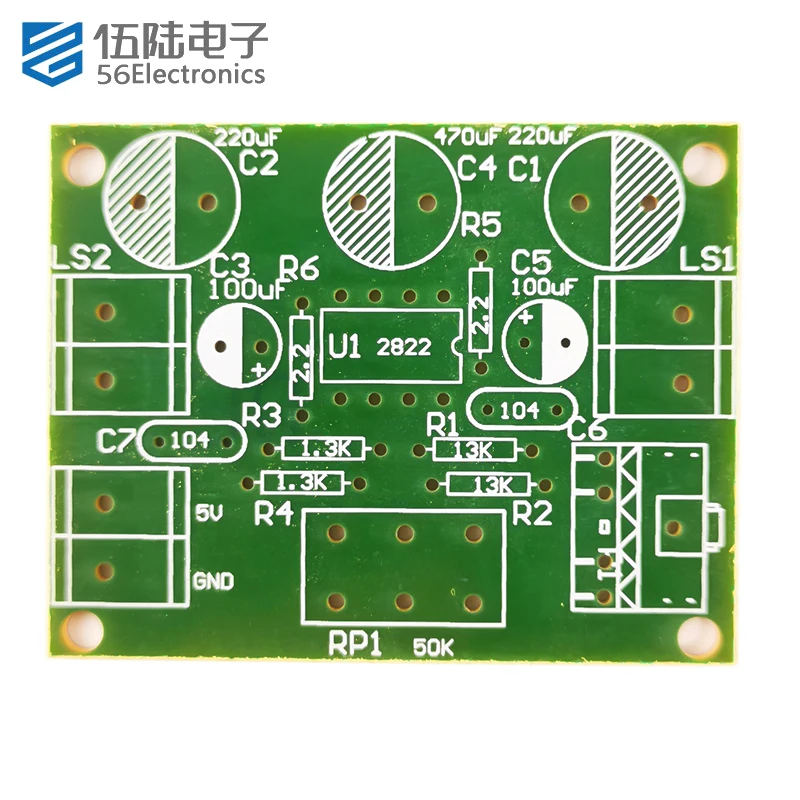 TDA2822 Dual Channel Amplifier Board Kit Practical Training Electronic Production Soldering Circuit Board Spare Parts