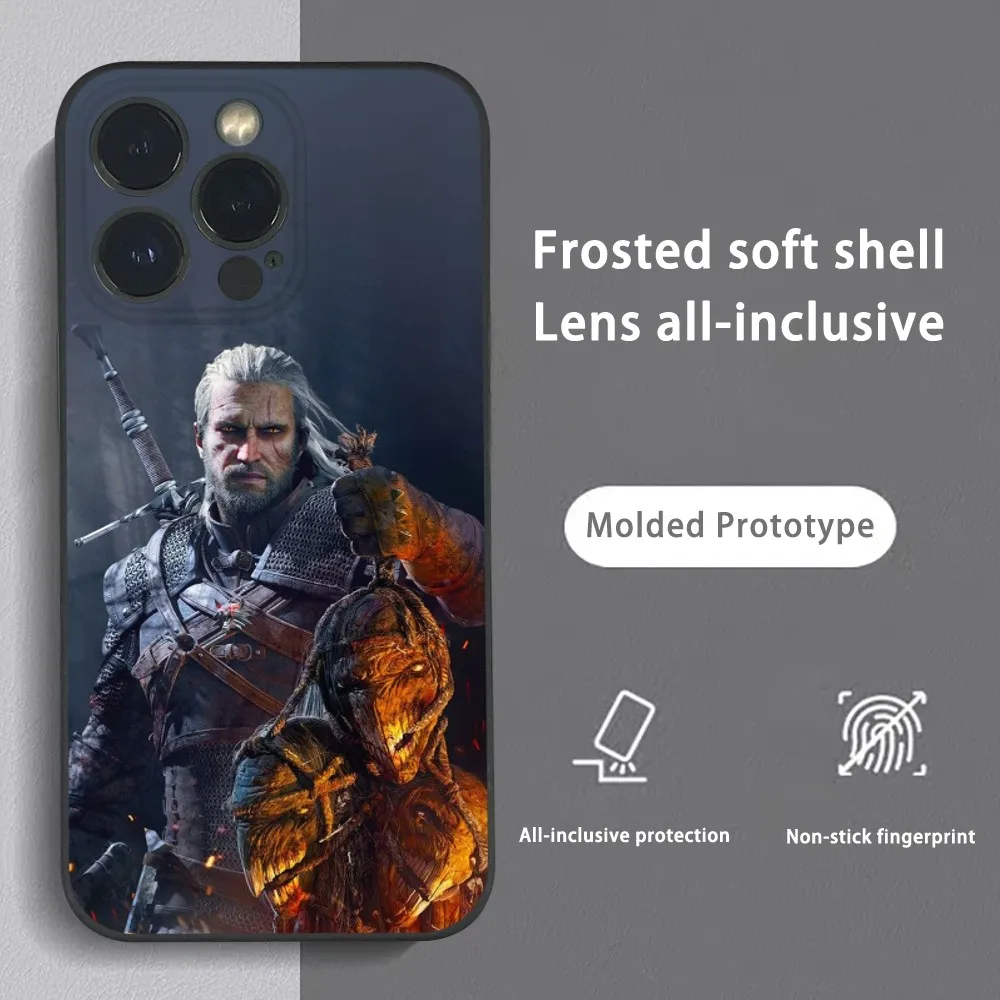 Game W-WitChEr 3 Cool Phone Case For iPhone 16 15 14 13 12 11 Pro Max Plus Mini Frosted Soft Shell Funda