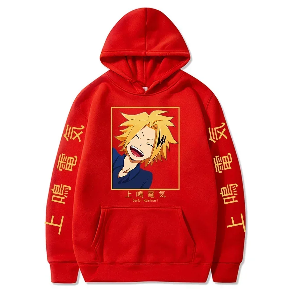 Anime My Hero Academia Hoodies Men Winter Long Sleeve Streetwear Kawaii Cartoon Kaminari Denki Boku No Hero Academia Sweatshirts