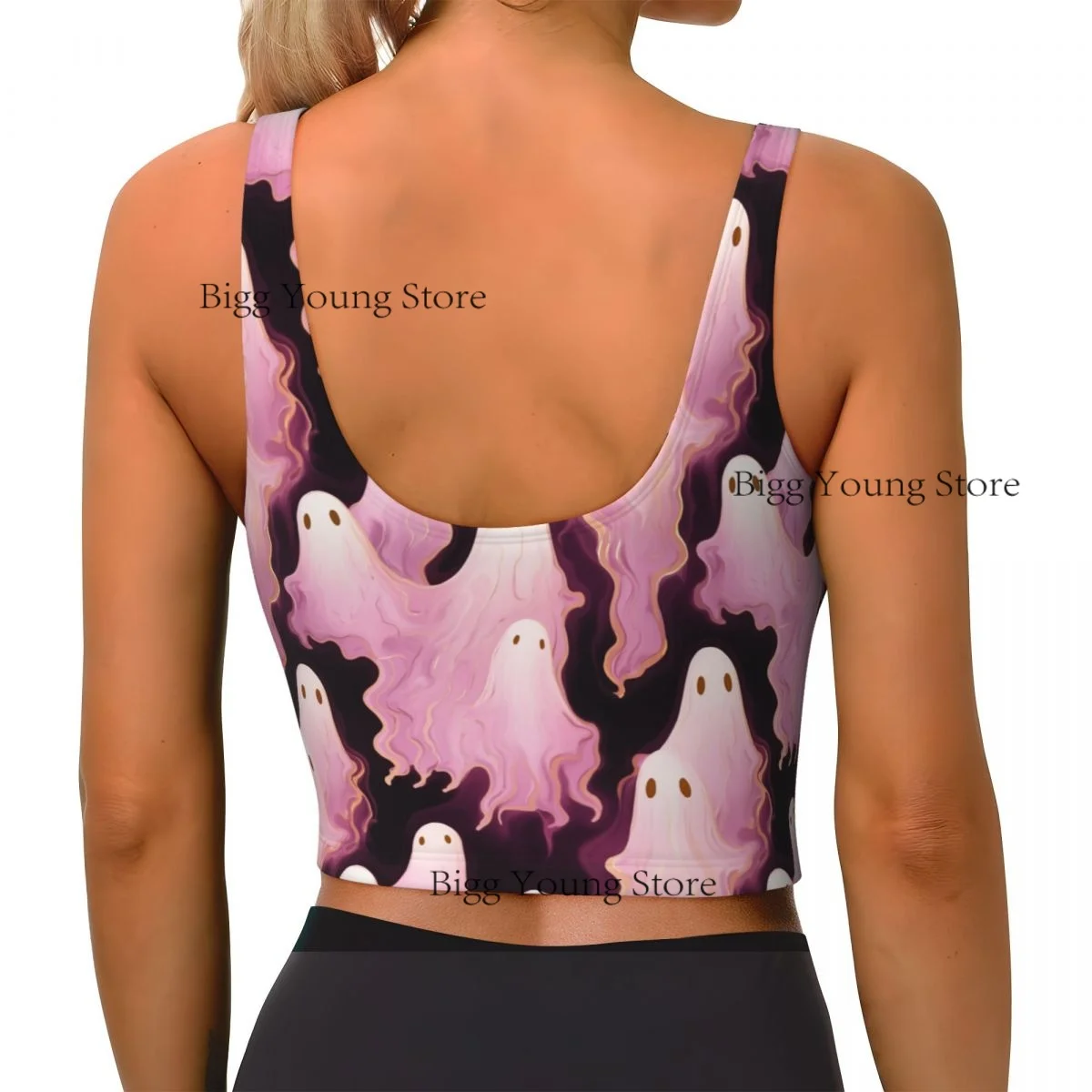 سترة اليوغا النسائية الصالة الرياضية المحاصيل القمم العديد من أشباح الشارع الشهير تجريب تنفس تانك القمم الإناث