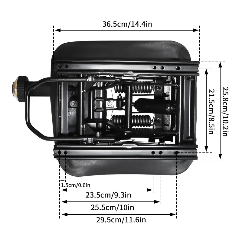 ممتص صدمات مقعد الوزن قابل للتعديل عالي التحمل مع غطاء غبار، هيكل قص، مناسب للشاحنات ومركبات البناء. #2