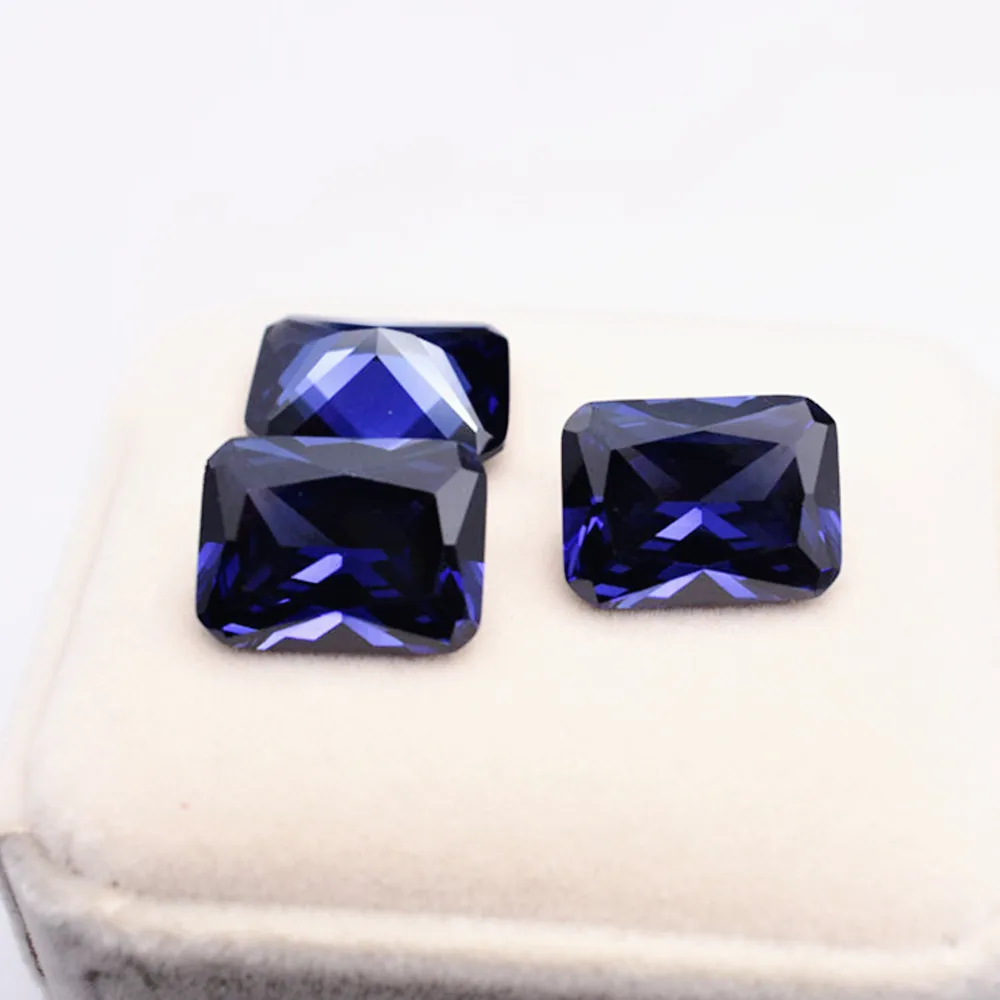 

Rectangle Faceted Tanzanite Radiant Cut Blue Tanzanite Gem Multi Sizes to Choose