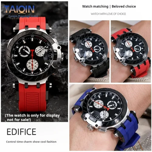 Imagen 2 del producto Para Tissot t-sport Racing T115.417 Moto GP correa de reloj de goma T115417 hombres serie deportiva correa de reloj de silicona T115 pulsera masculina