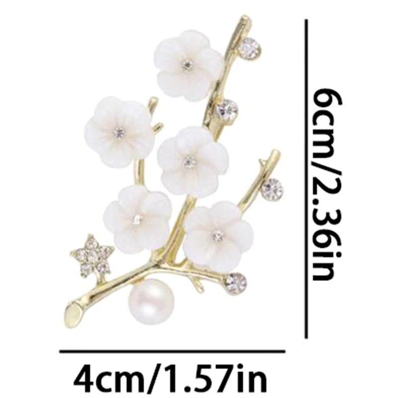 Elegant Shell Plum Blossom Brooches Pins For Women Vintage Flower Brooch For Wedding Partyedding Party Jewelry Gift