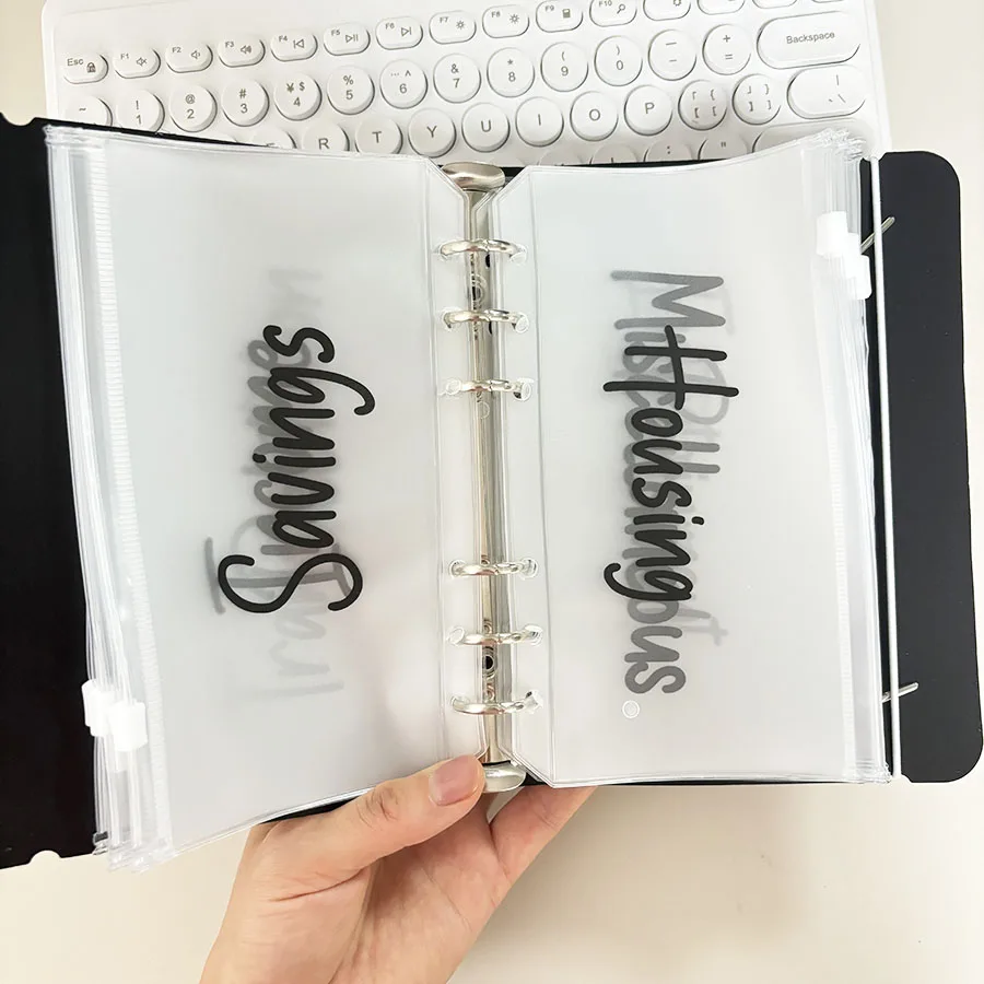 Sharkbang 1 Set A6-Budgetbuch, 12 Brieftaschen, Geld-/Ticket-/Billkarten-Organizer, Nachfülltaschen mit Reißverschluss, Verlobungsplaner – Detail 2