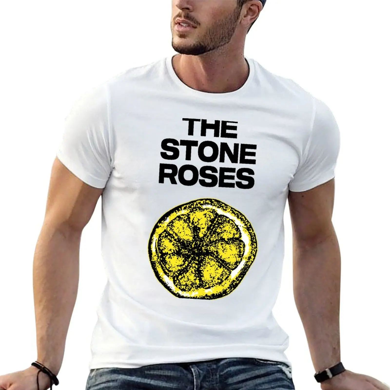 

Stone Roses Merch The Stone Roses TSR Lemon Ringer T-Shirt t shirts for man graphic tees cotton tshirt 100% T-Shirt