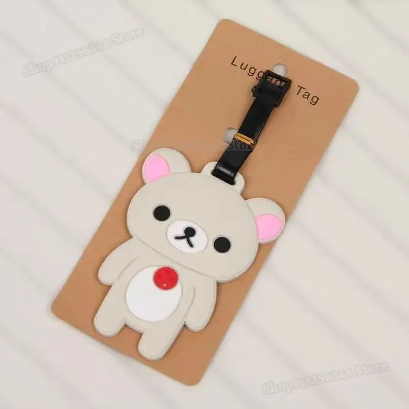 Rilakkuma Zacht rubberen reisinstapkaart Leuke gemakkelijke teddybeer Lazybear Bagage-identificatietag Handbagage hangende decoratie