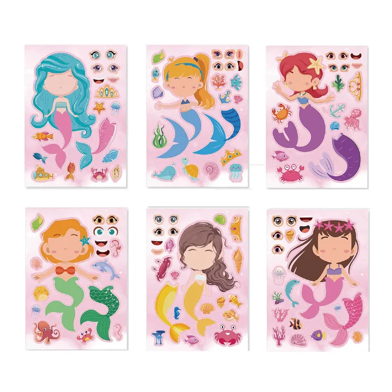 6 Sheets Farm Animals Assembled Sticker Set for Kids