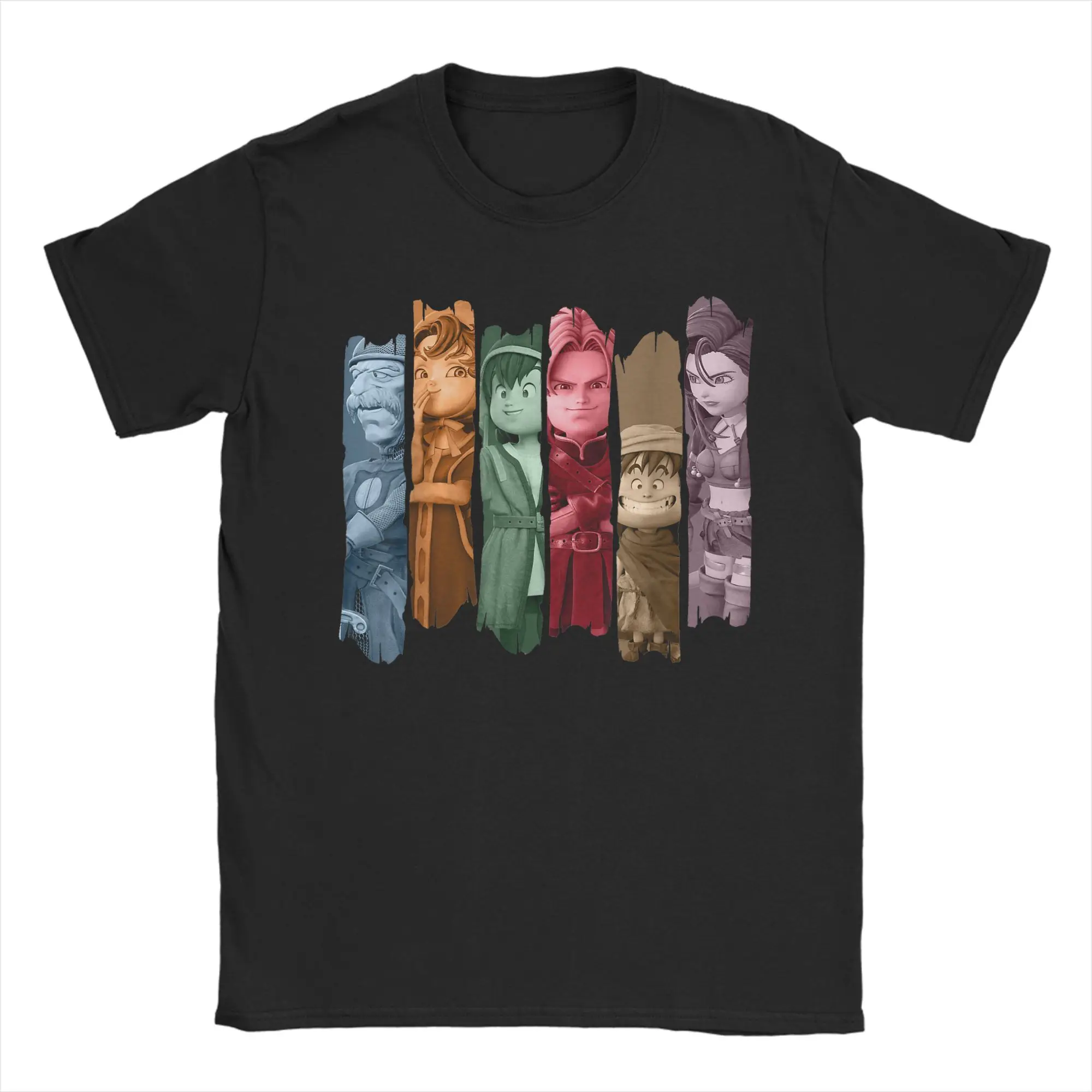 Dragon Quest VII Reimagined Character Banners T-Shirts Men  Funny Cotton Tee Shirt Round Collar Short Sleeve T Shirt Gift Tops