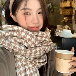 Knitted Scarf Women's Winter Korean Edition Versatile Shawl Wrapped with Warm Scarf Cover Classic Fashion Brand