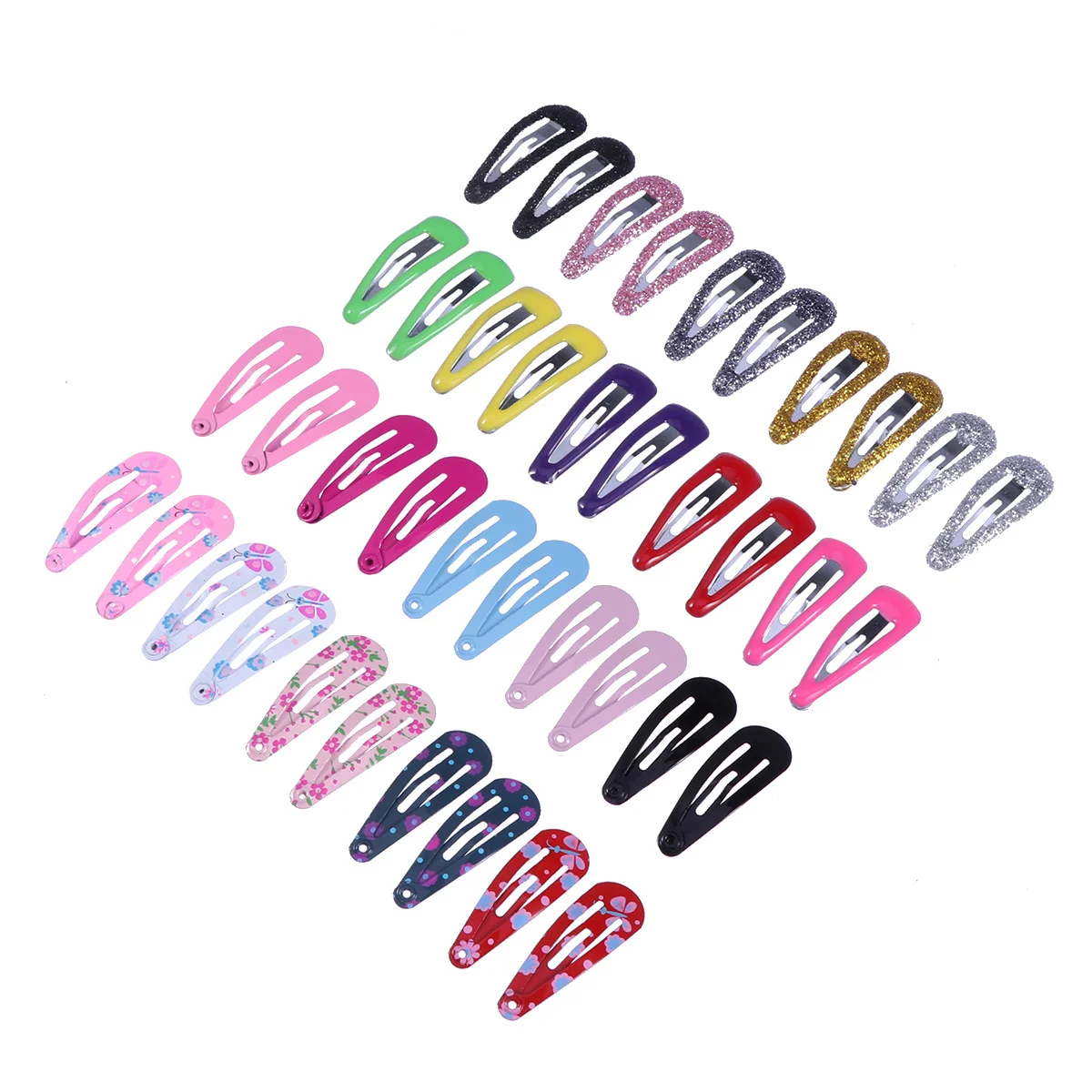 

100pcs 9 Sets Snap Hair Clips For Kids No Metal Barrettes Girls Toddlers Hair Accessories Party Wedding Prom Picnic Church