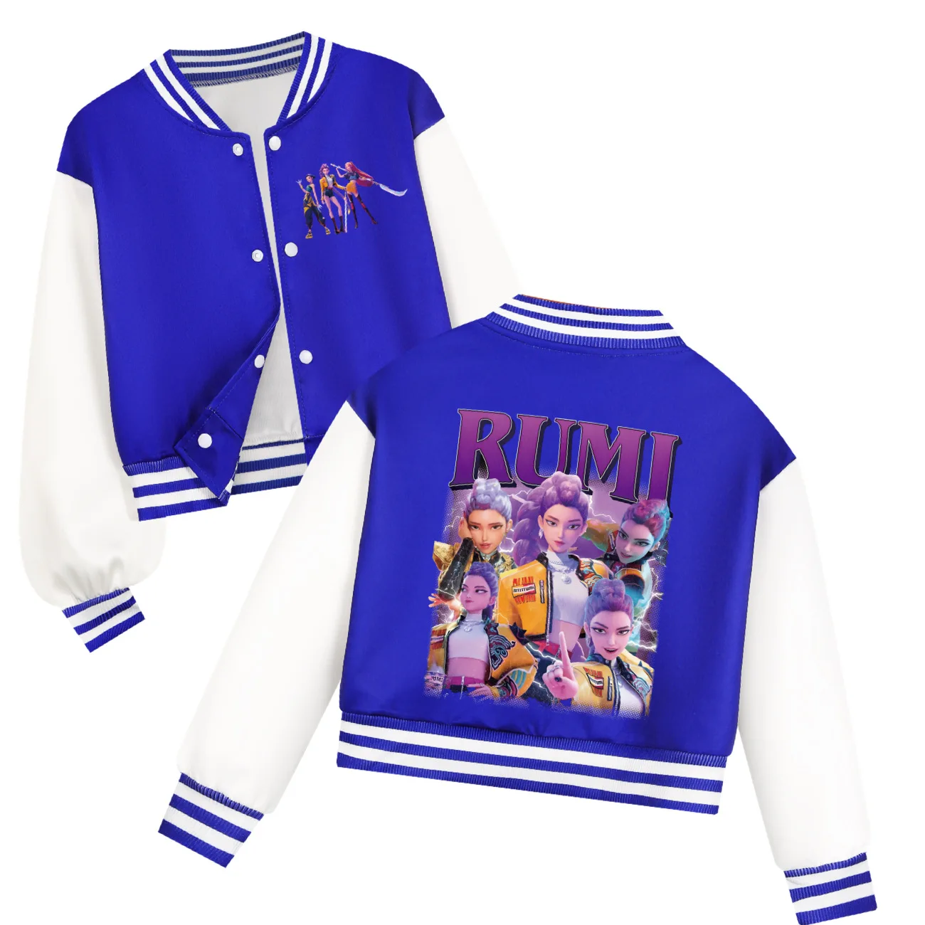 Pakaian Anak-anak KPop Pemburu Setan Huntrix Seragam Bisbol Anak Laki-laki Hoodie Kasual Bayi Perempuan Musim Semi Musim Gugur Kostum Anak-anak