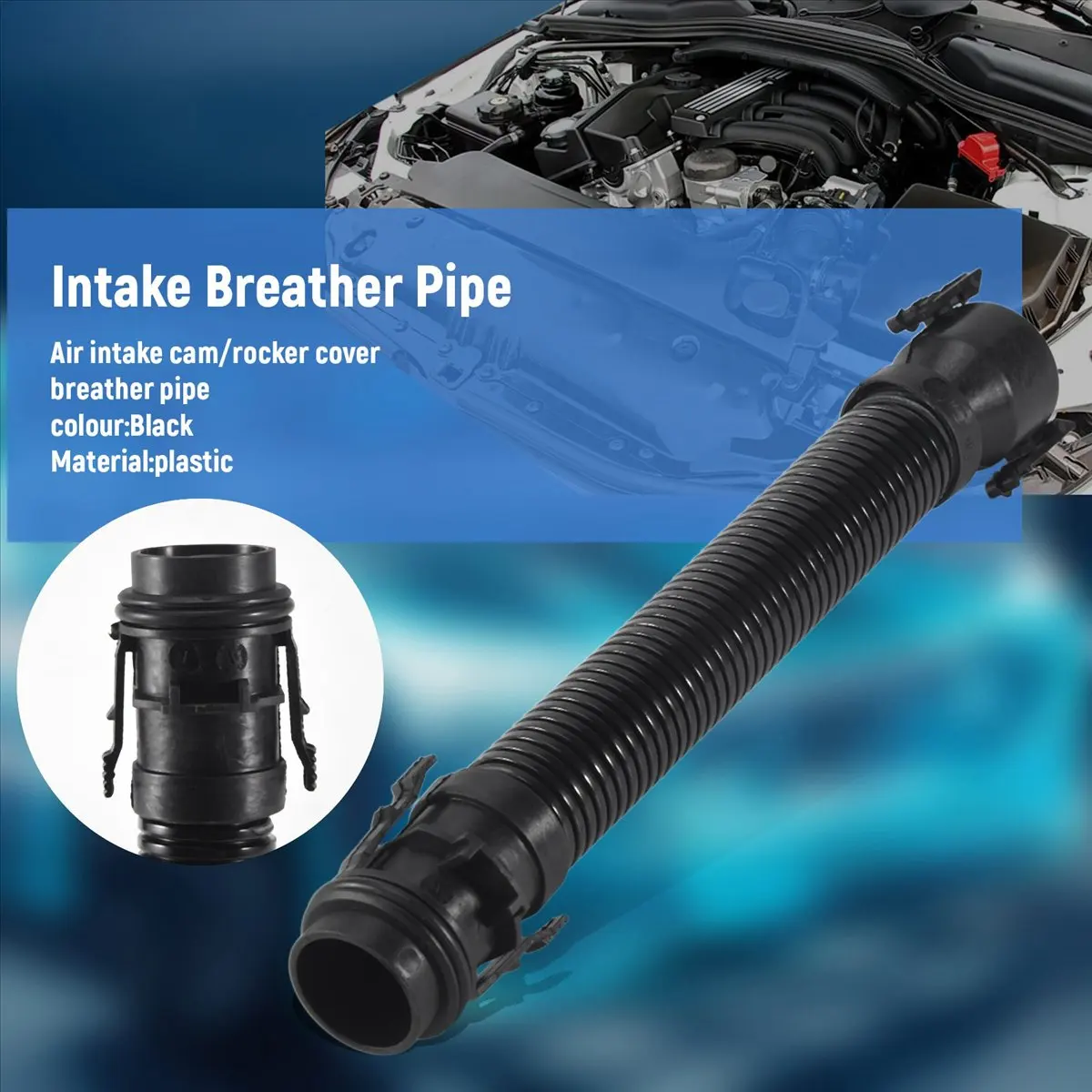 #42K Intake Breather Pipe,Air Filter Intake Breather Pipe for -BMW 1 3 5 7 E81 E87 E90 N47 N57 (Black)