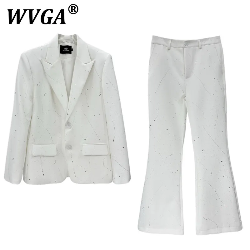 

WVGA Spring Autumn New Men's Tide Techwear Starry Sky Niche Fashion Design Balzer Stylish Loose Casual Suit Two Pieces Set W7864