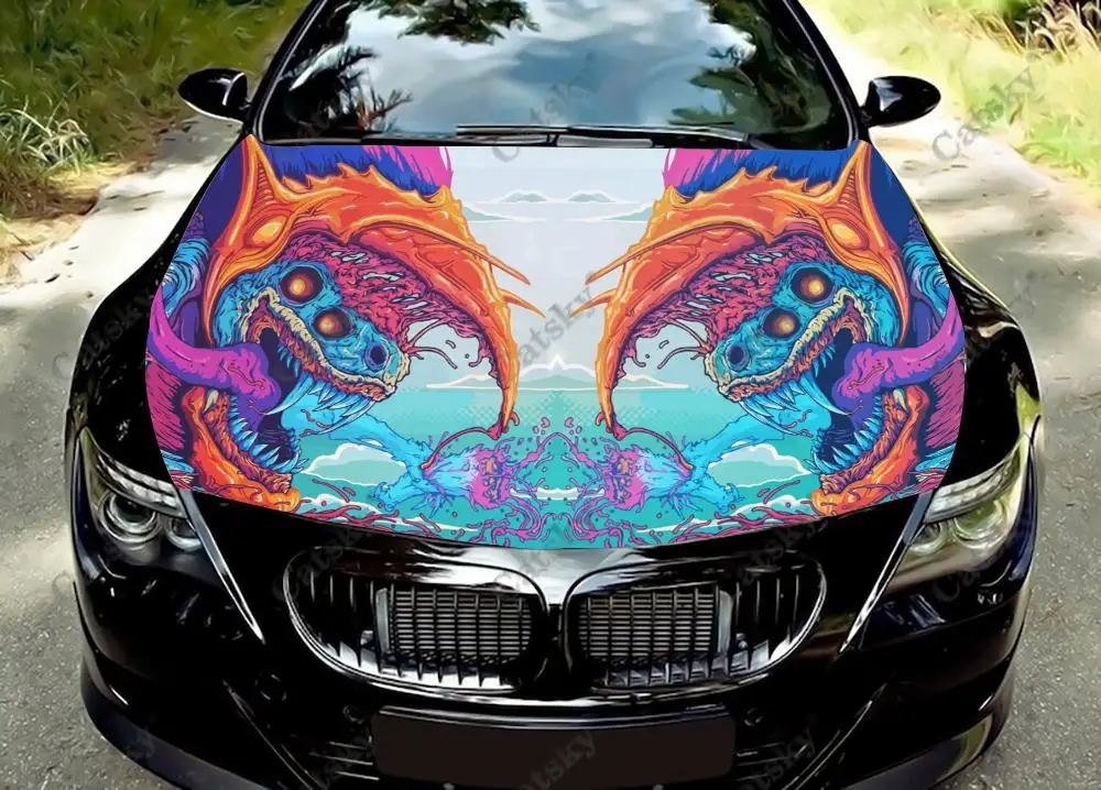 hyper beast  Car Hood Decals Self Adhesive Paint Stickers Car SUV Wraps Truck Graphics Car Hood Vinyl Decals