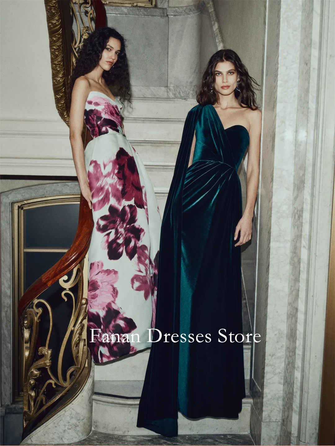 

FANAN Вечерние платья со рюшами на одно плечо, темно-зеленое бархатное платье, свадебные женские платья, платья для выпускного вечера по индивидуальному заказу