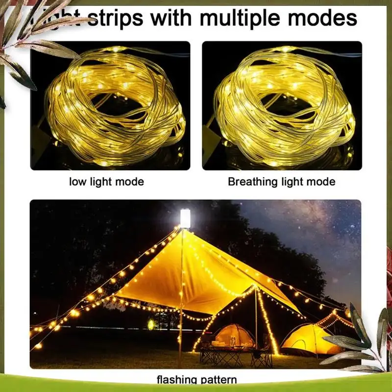 A08P-Tent String Lights For Camping Portable LED Flashlight Hiking Light Tent Several Light Modes Outdoor Light Camping