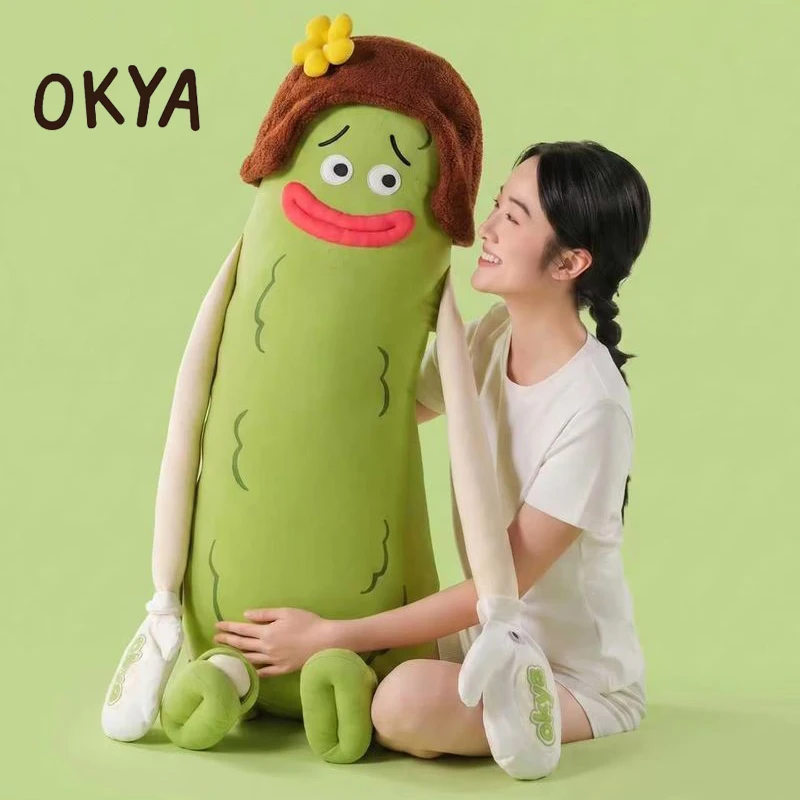 Okya Bitter Melon King Soft Plush Long Body Pillow Leg Hug Sleeping Cushion Soothing Comfort Doll For Adults Bedroom Rest Gift