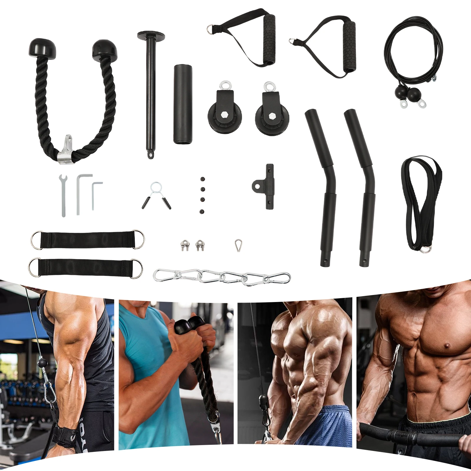 

Pulley System Gym, Cable Weight Pulley System, Cable Pull Fitness, Cable Lat Pull Fitness, Fitness Equipment and Tools