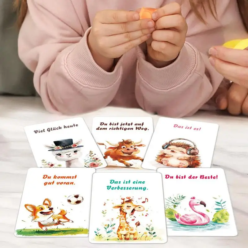 Empowering Cards For Kids 32 German Mindfulness Flash Cards Empowering Quotes Confidence Building Educational Toys Animal Theme