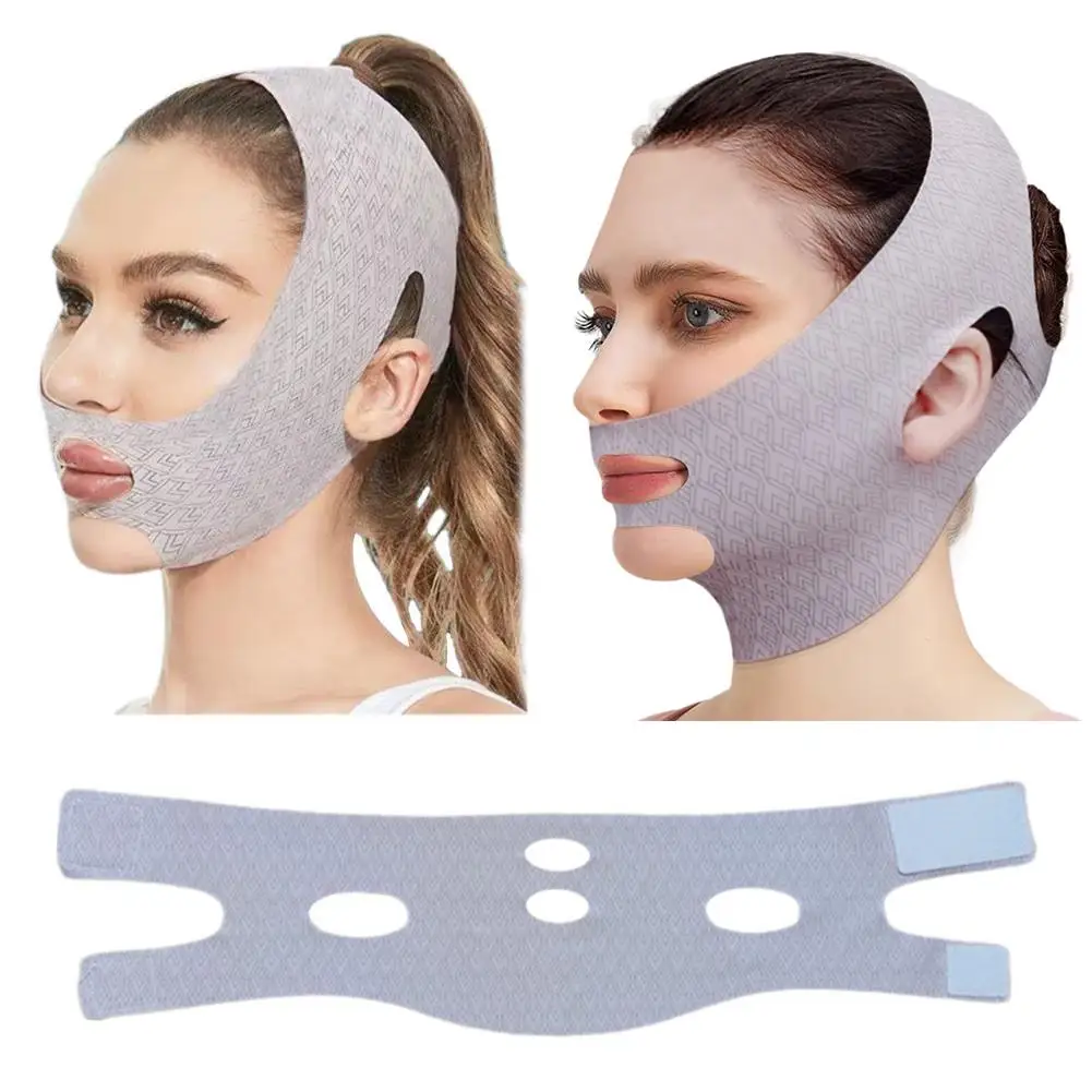 Maschera per il sonno portatile regolabile per scolpire il viso dimagrante V linea per la cura del mento modellante cinturino traspirante pelle donna maschera maschera K2G0