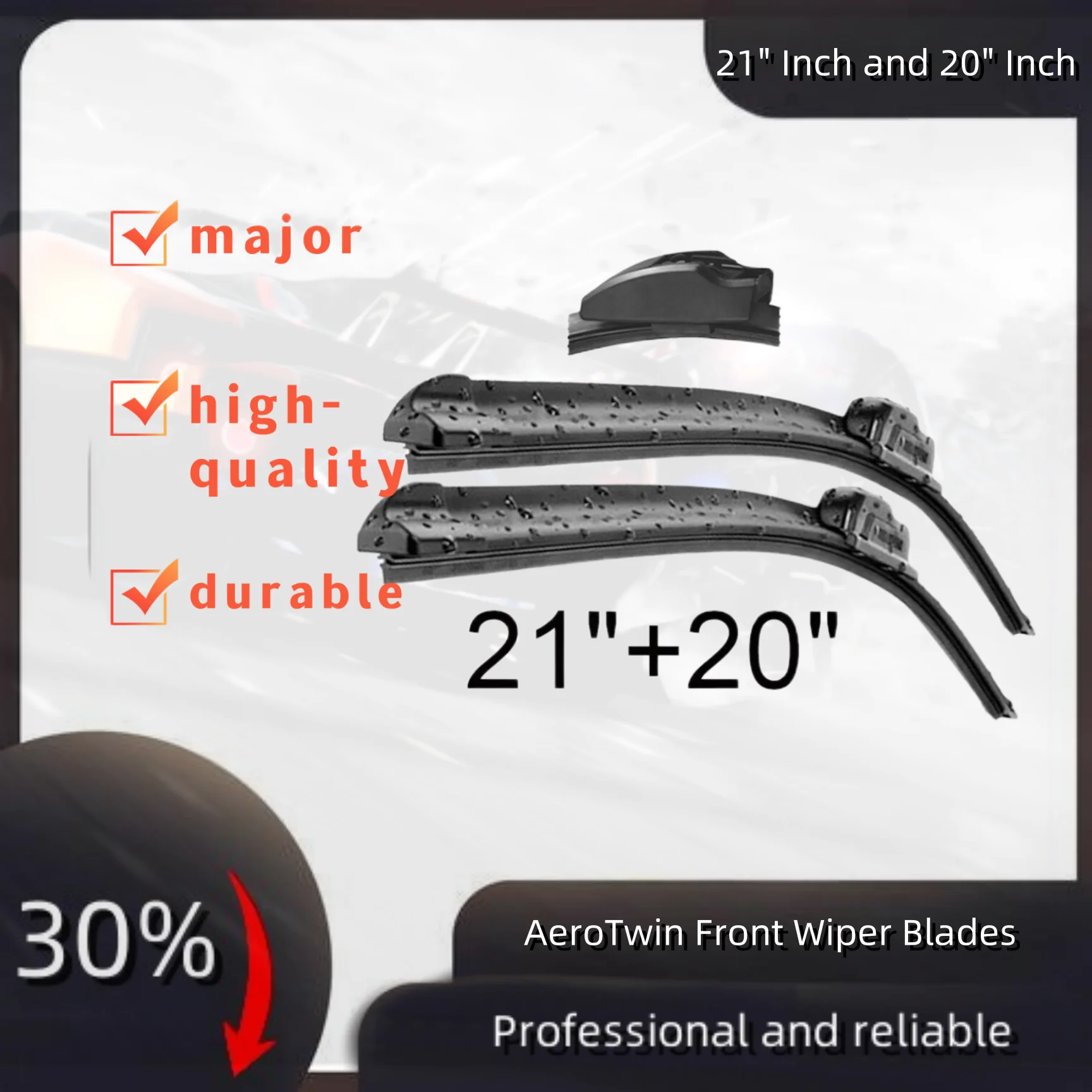 

AeroTwin Front Wiper Blades 21" Inch and 20" Inch Pair Hook Type