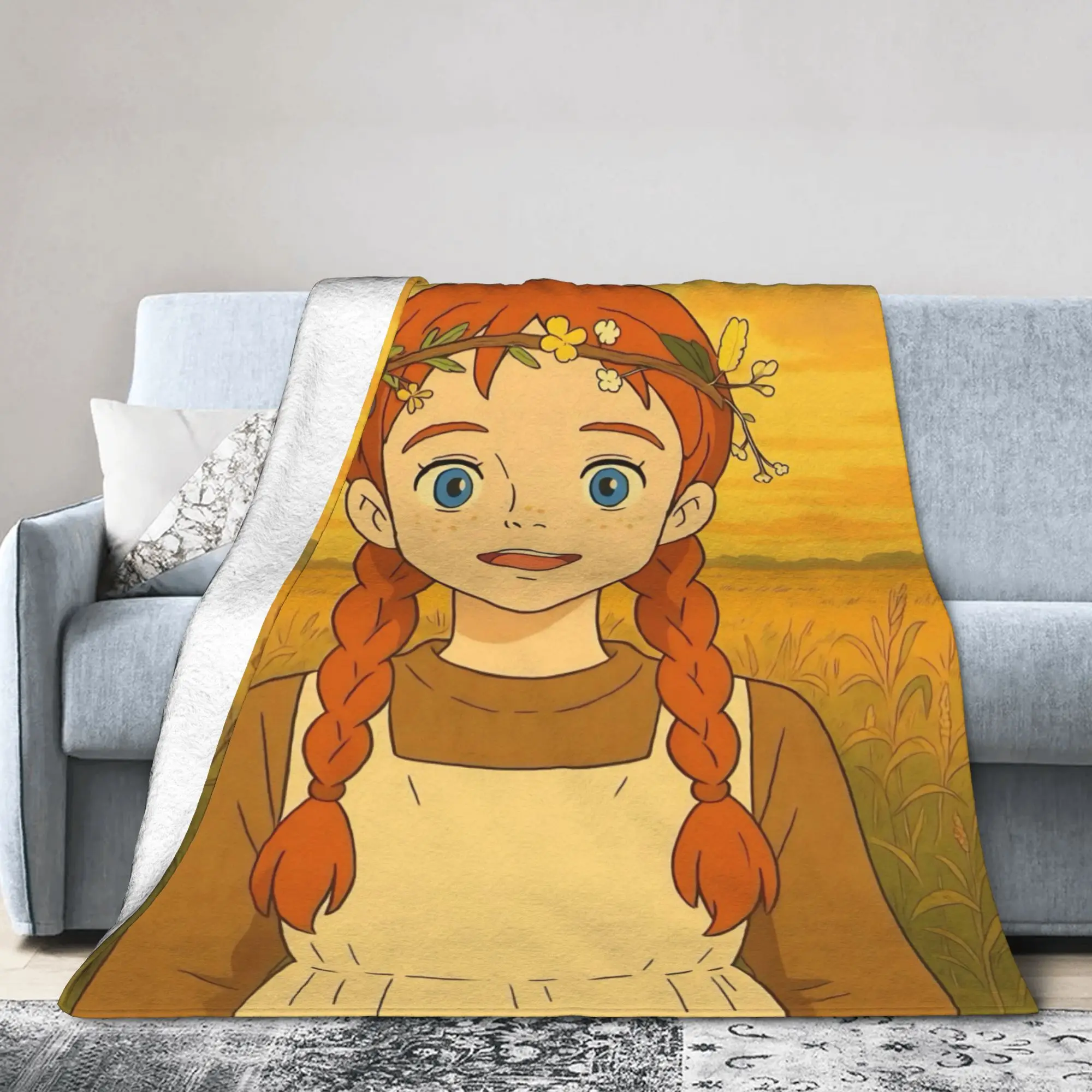 Relax A-Anne Shirley Cartoon Blanket Stuff Sofa Decorative  Throw Blanket Soft Fleece for Car