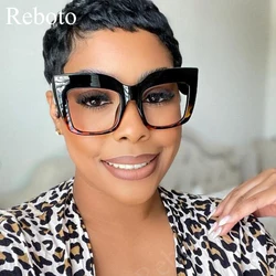 Oversize Women's Glasses Fashion Transparent Square Ladies Eyeglasses Blue Clear Lens Optical Female Eyewear Anti Blue Light