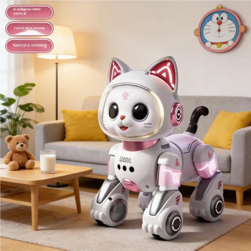 Ready-to-Play Remote Control Robot Cat Toy Electric Walking Meowing Interactive Pet Toy for Boys Girls Kids Holiday Gifts New