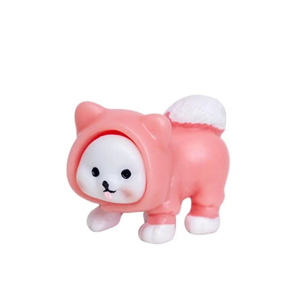 

Resin Puppy Figurine Adorable Resin Raincoat Dog Statue Cartoon Cute Dog Figurine Miniature Fairy Tale Ornaments for Home Garden