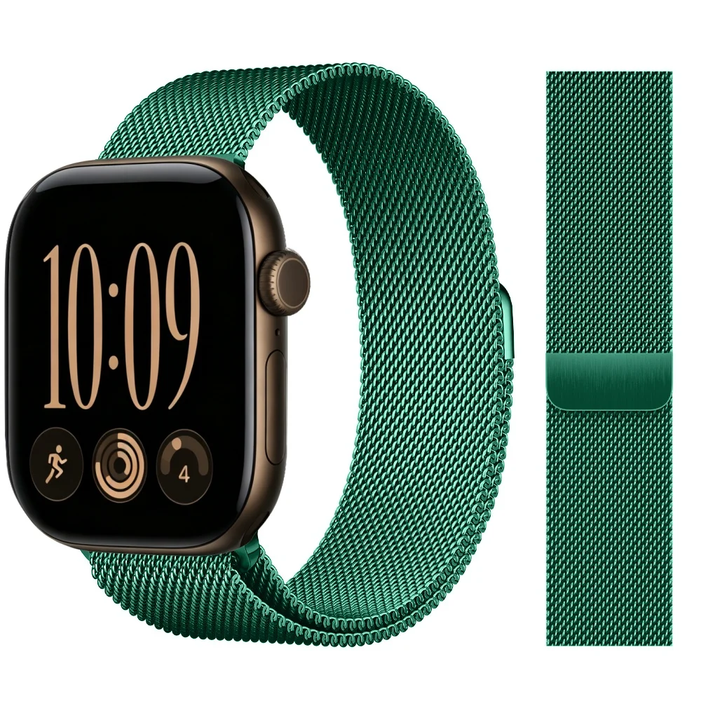 Milanese band voor Apple Watch, 46, 42, 44, 40, 45 mm, originele metalen band, geschikt voor iWatch Series 12, 11, 10, 9, 8, SE, Ultra 3, 4.