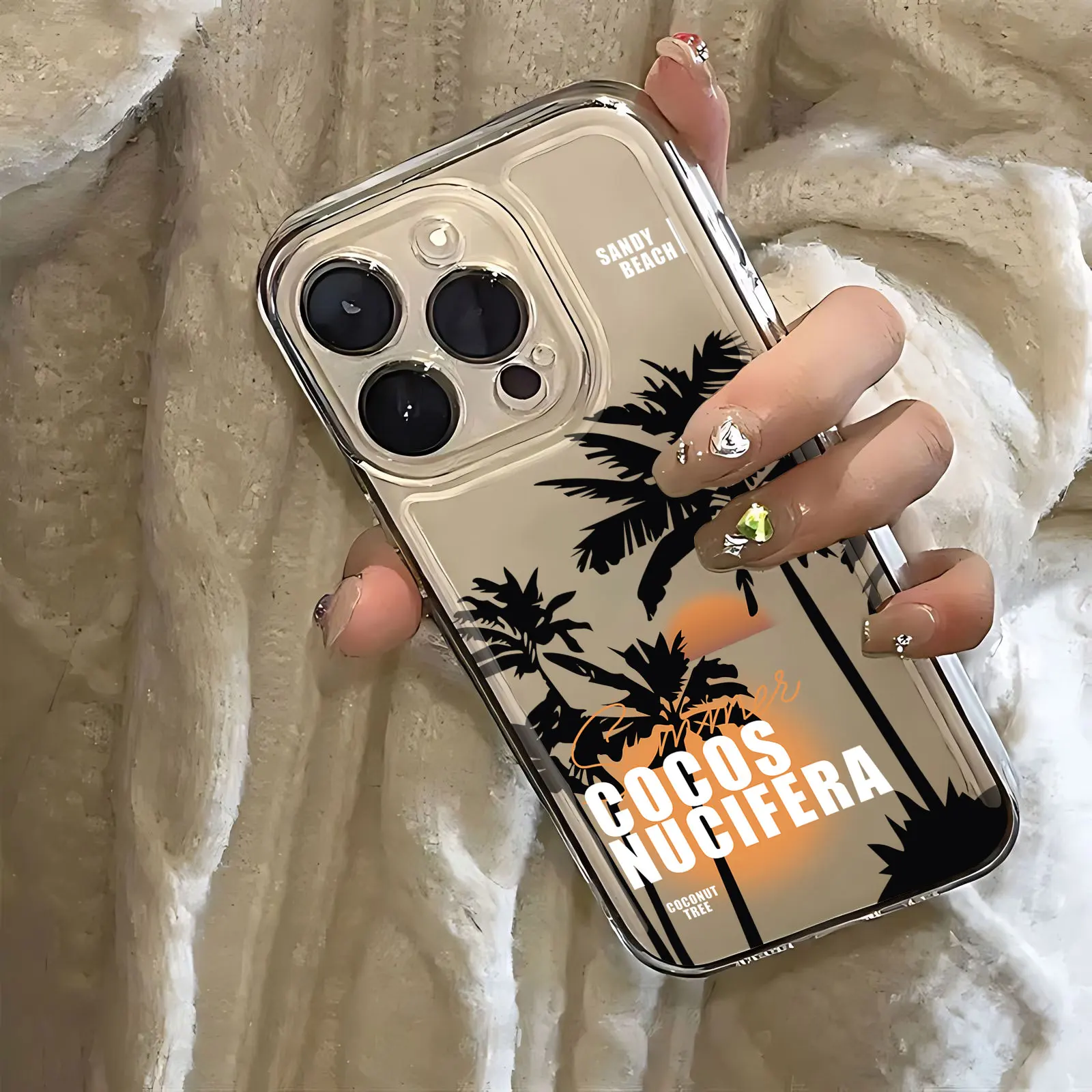 Summer Ins Coconut Tree Phone Case For OPPO Reno 12F 12 7 11 11F 10 2F 4 8 8T 8Z 7Z 7 6Z 6 5 F21 Pro Plus 4G 5G Clear Soft Cover