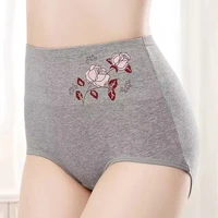 3Pcs Women's Panties High Waist Cotton Underwear Girls Briefs Print Floral Underwear Soft Underpants Sexy Lingeries for Women 2
