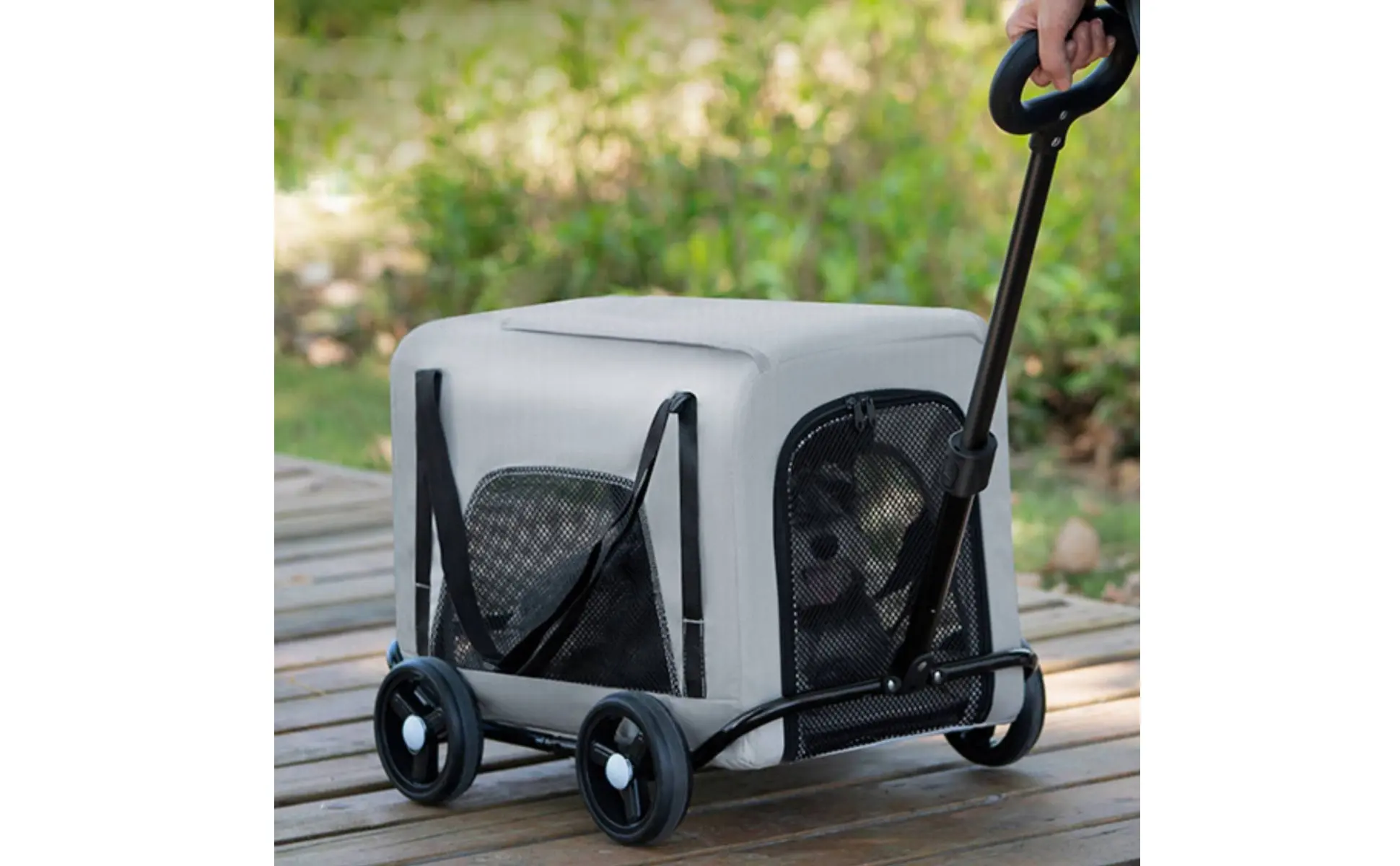 Foldable Pet Stroller Breathable Mesh Small Dog Feline Trolley Bag Pet Trolley Carrier Telescoping Handle Feline Rolling Carrier Foldable Pet Stroller Breathable Mesh Small Dog Feline Trolley Bag Pet Trolley Carrier Telescoping Handle Feline Rolling Carrier