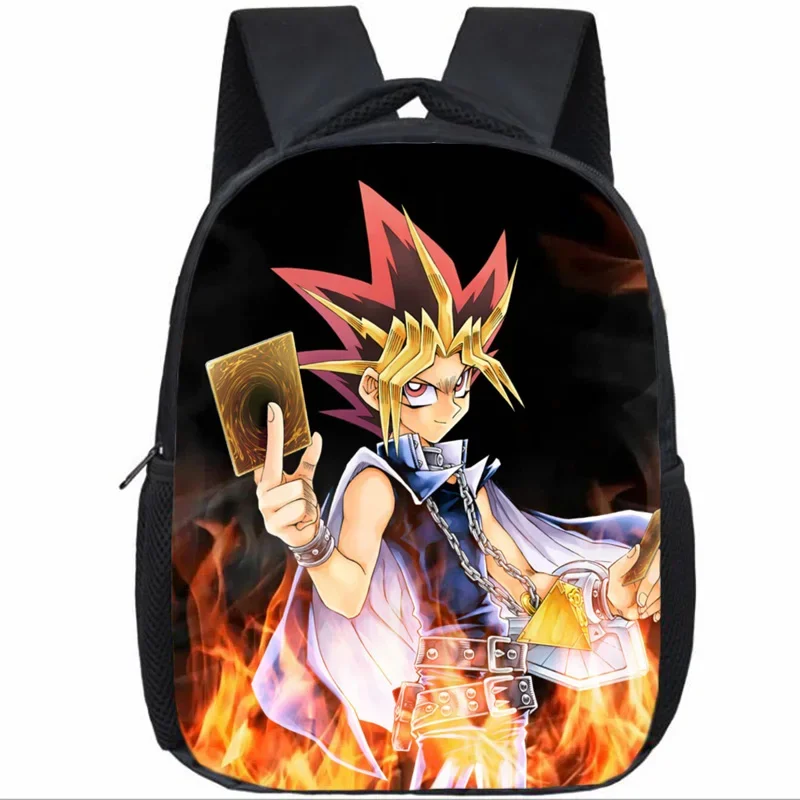 Yu-gi-oh! Sacos escolares impermeáveis para crianças, mochila de impressão cartoon, mochila para meninos e meninas, mochila infantil, anime, 12"