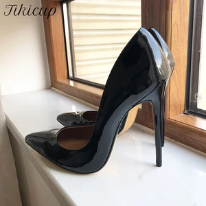 Tikicup plus size 40-48 solid black 15cm extremely high heel 10 Main Sales Heel Needle - №8