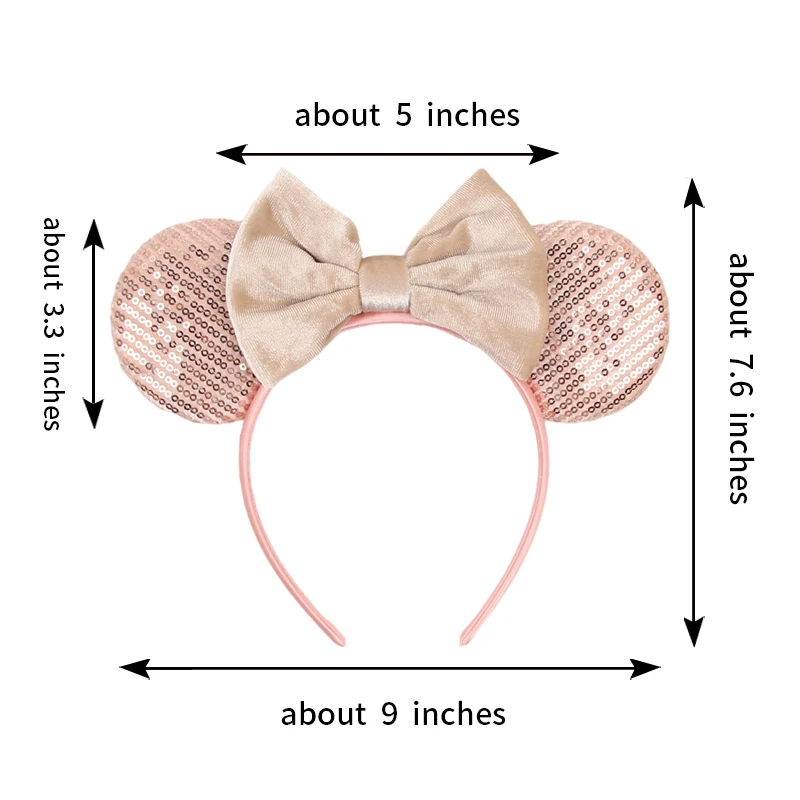 1 قطعة أنيقة ميكي ماوس الأذن هيرباند المخملية القوس الأميرة عقال عطلة حفلة عيد ميلاد ارتداء المرأة إكسسوارات الشعر #6