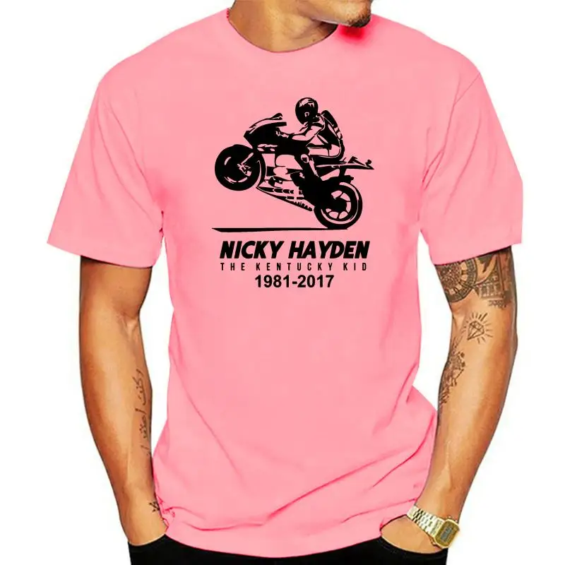 1981 Nicky Hayden T-shirt Men T Shirt Moto Biker Tops Graphic Tees Black White Clothing Super Cool Racer Tshirt Cotton