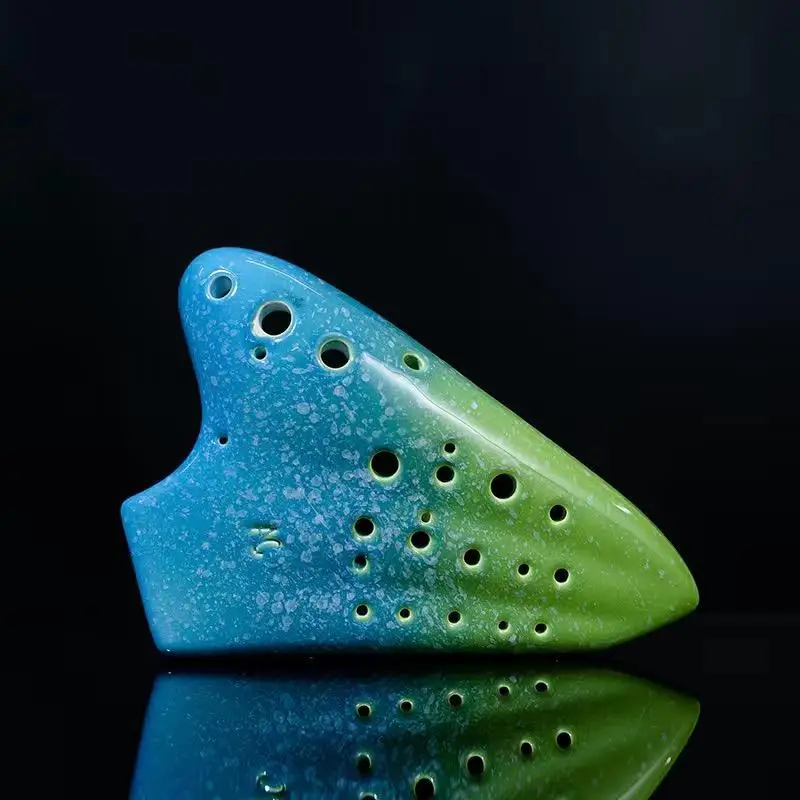 Ceramics Professional Ocarina Alto C Key Colorful Triple Ocarina Flute AC 3 Tube 16 Holes Retro Rare Musical Instruments Gifts