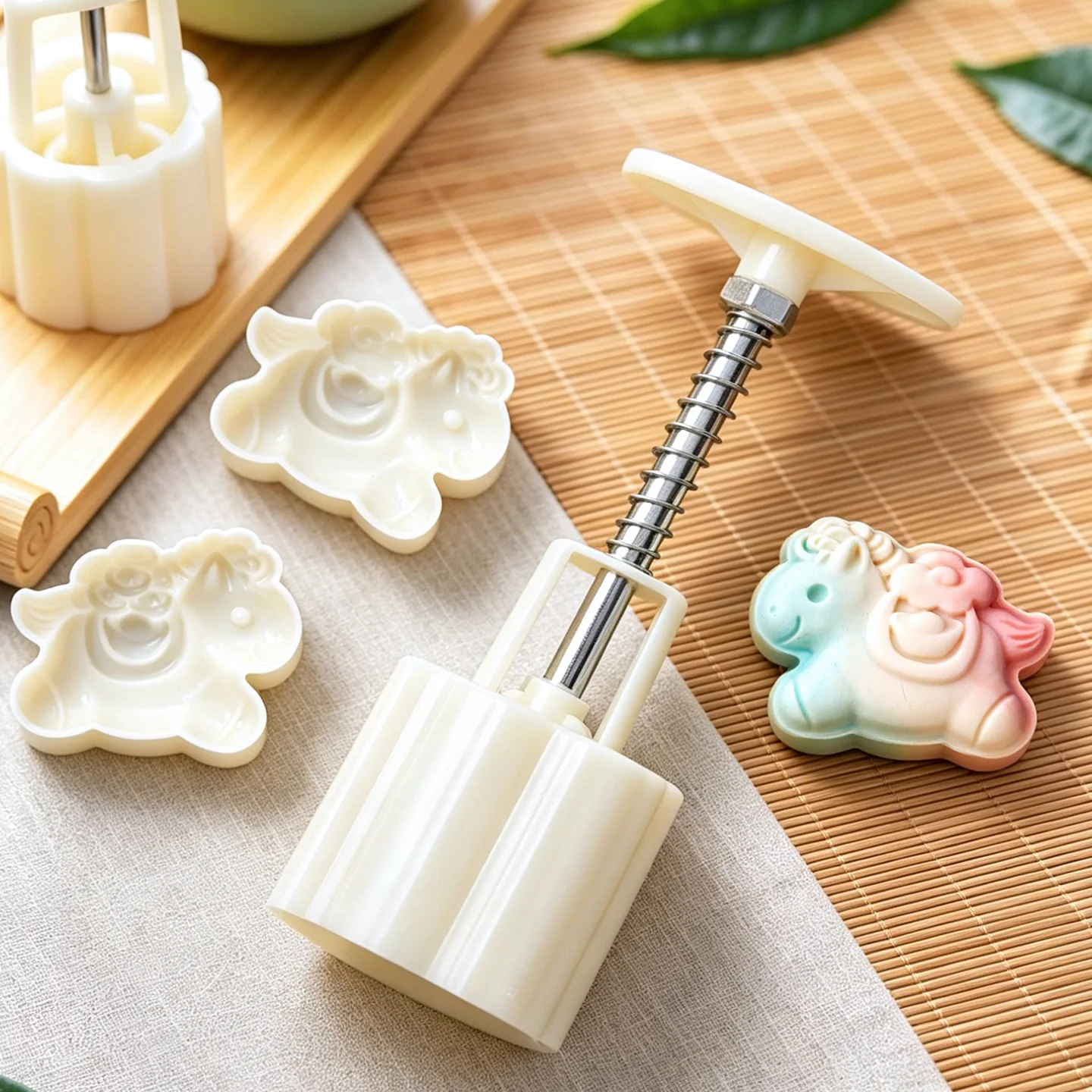 DIY Horse-shaped Mooncake Mold Hand-Pressure Pastry Mold Hand Press Mung Bean Cake Model Pastry Embossing Make Baking Tool