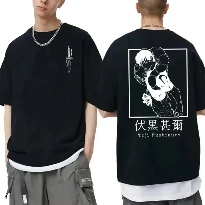 Japanese Anime Jujutsu Kaisen Fushiguro Toji Graphic Cotton T-shirt Men Women Fashion Oversized T Shirts Male Manga Fashion Tops