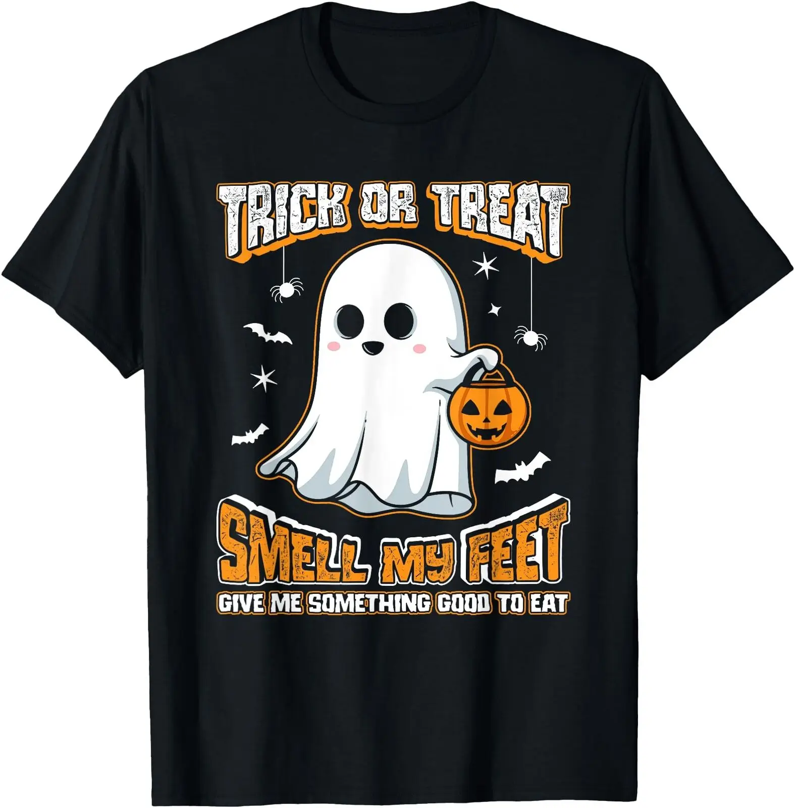 Trick Or Treat Smell My Feet Cute Ghost Funny Halloween T Shirt Men