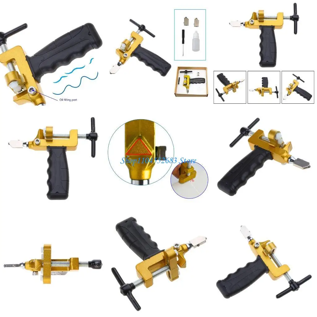 

Y6GD 2 in 1 Manual Glass Ceramic Tile Cutter With Knives Wheel Roller Glass Cutter