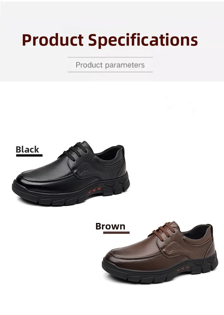 Zapatos Casuales de Cuero para Hombre, Suela Suave Antideslizante, Resistentes al Desgaste, Zapatos Formales de Negocios, Zapatos de Moda para Papá, Cómodos y Transpirables
