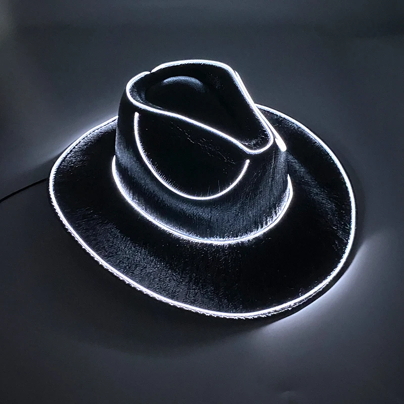 Rave Glowing Light Up Bar Cowboyhut LED leuchtende Braut Cowgirl Cap Nachtclub Junggesellenabschied Requisiten Neon Hut Festival Supplies – Detail 14