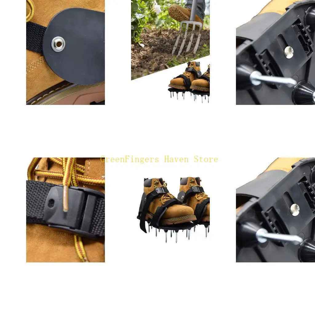 F68D Ventilated Reinforced PU Leather Aerating Footwear For Improved Soil Oxygenation